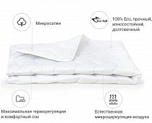 Одеяло 200х220 антиалергенное евро размер облегченное MirSon Eco-Soft Eco Light White 1648/200220 - 2200002648028