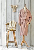 Набір халат махровий з рушником Karaca Home Valeria Rose-Gold 2020-2 рожевий-золотий svt-2000022245401