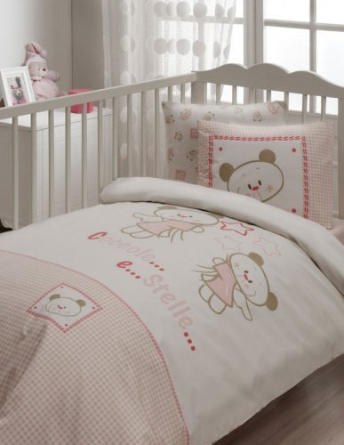 Постільна білизна: Постільна білизна для немовлят ранфорс Колір: рожевий Karaca Home 2000022086998 | інтернет-магазин Пеленашка