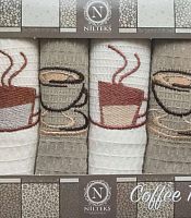 Набор вафельных полотенец 40х60 (6 шт) Nilteks Coffee Time V02 ts-01747