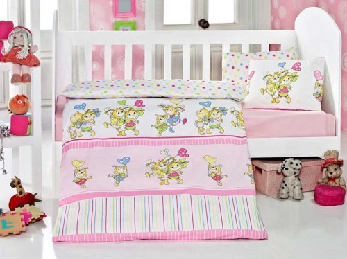 Постільна білизна: Постільна білизна для немовлят ранфорс Колір: рожевий Eponj Home 2000008480161 | інтернет-магазин Пеленашка